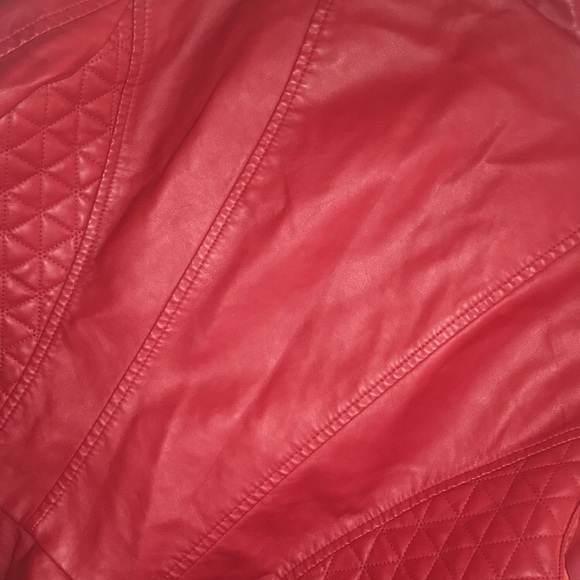 NY&C Red & Gold Faux Leather Jacket NWT - Picture 7 of 8